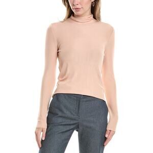 ST. JOHN Knits Primrose Fine Gauge Rib Knit T-Neck Sweater Shirt Size S $295